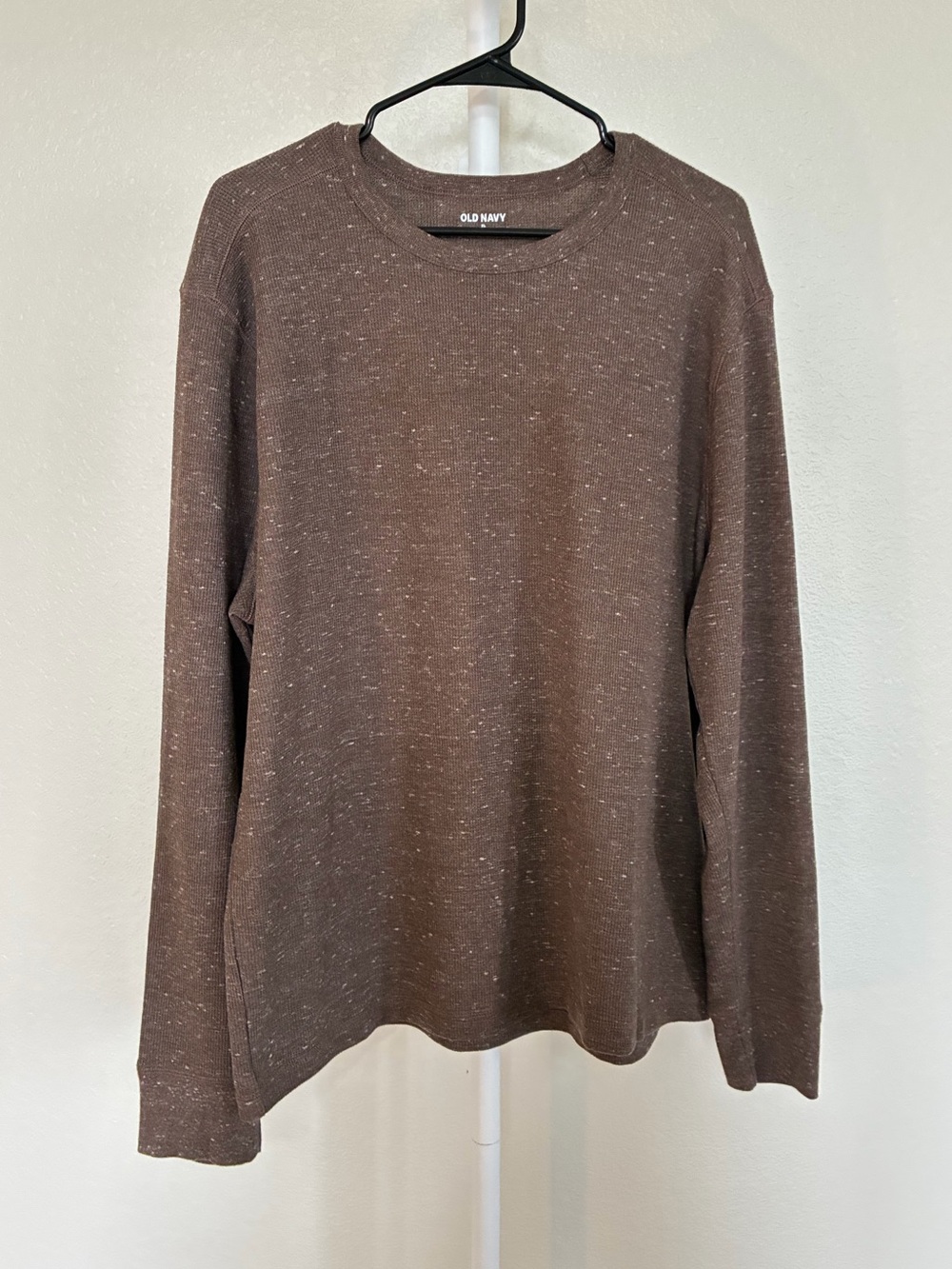 Old Navy Men’s Waffle Knit Long Sleeve Brown Heather XL